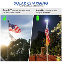 Weavelife installed on a flagpole showing tool-free attachment and neat appearance