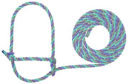 Weaver Livestock halter front view showing full rope halter and 7-foot lead for reliable handling