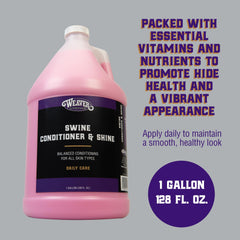 Weaver Livestock hand applying conditioner spray demonstrating even distribution benefit
