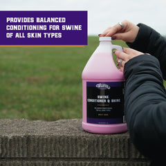 Weaver Livestock close-up of conditioner texture highlighting quick absorption benefit