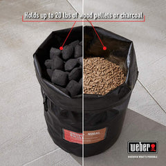 Weber close-up handle detail for easy carrying and transport benefit