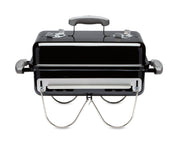Weber Go‑Anywhere front view showing compact grill and lid for easy transport
