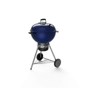 Weber Master-Touch front view in Deep Ocean Blue showing wide cooking surface and stylish finish