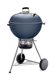 Weber Master-Touch front view in slate blue showing durable finish and cooking capacity