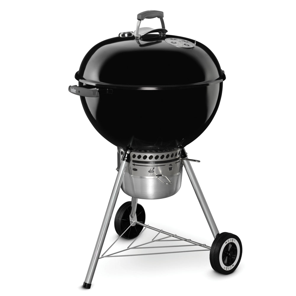 Weber kettle front view showing compact grill and durable bowl for reliable outdoor cooking