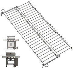 WEBROIL warming rack front view showing exact fit and durable stainless construction