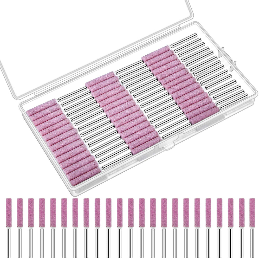 Weewooday front package showing 50 pink burrs and case for easy replacement