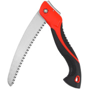 WEIMELTOY folded saw front view showing compact portability and safe storage