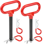 Wellmax front view of 2-pack hitch pins showing red grips for easy handling