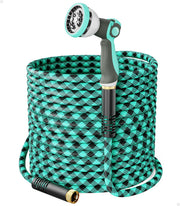 WELLUCK coiled 50ft hose front view showing durable construction and easy storage benefit