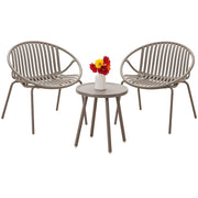 Werph front view of bistro set showing compact arrangement and stylish grey finish