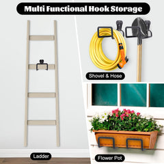 West Bay hose coiled on holder demonstrating organized storage and weight capacity