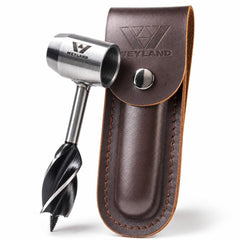 WEYLAND tool front view on leather sheath shows durable field carry