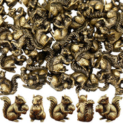 Weysat front view of packaged 50-piece mini bronze squirrel set showing vintage appeal