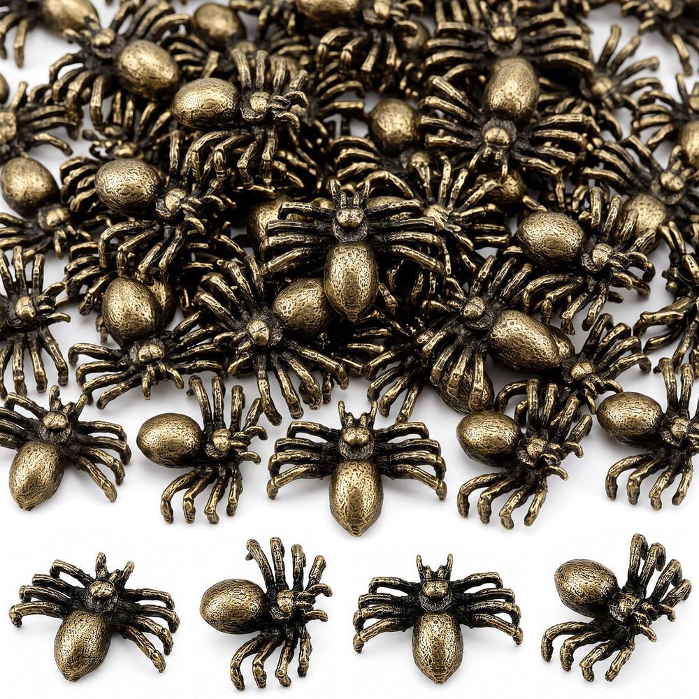Weysat mini bronze spiders grouped on white background showing quantity and finish