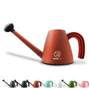 WhaleLife front view of terra-cotta red watering can showing shape and easy grip