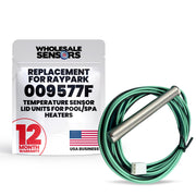 Wholesale Sensors front view of replacement Raypak 009577F sensor showing mounting