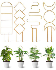 Whtawtaw front view golden trellises showing four shapes and decorative support benefit