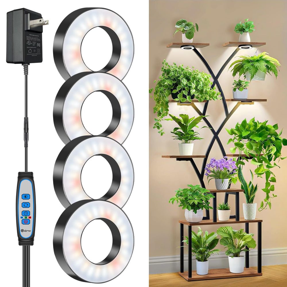 Wiaxulay front view of compact full spectrum grow light showing housing and LEDs, improving indoor growth