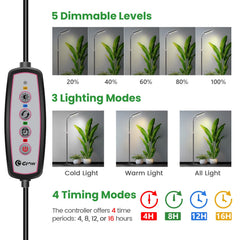 Wiaxulay height adjustment detail showing telescoping pole for taller plants