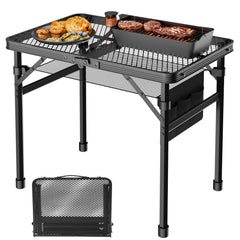 WildFinder folded table front view showing compact portability and easy storage