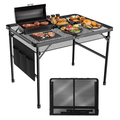 WildFinder front view showing full folding grill table, durable and portable