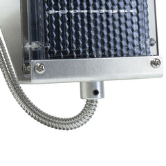 Wildgame Innovations piggyback connector and steel flex-conduit protecting wiring outdoors