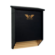 WildYard front view of BIGBATBOX showing entrance slots and sleek black finish benefiting backyard roosting