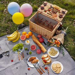 WILLOW WEAVE detachable bamboo wine and snack table displayed separately, easy serving benefit