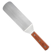 Winco flexible turner front view showing blade and brown handle for precise flipping