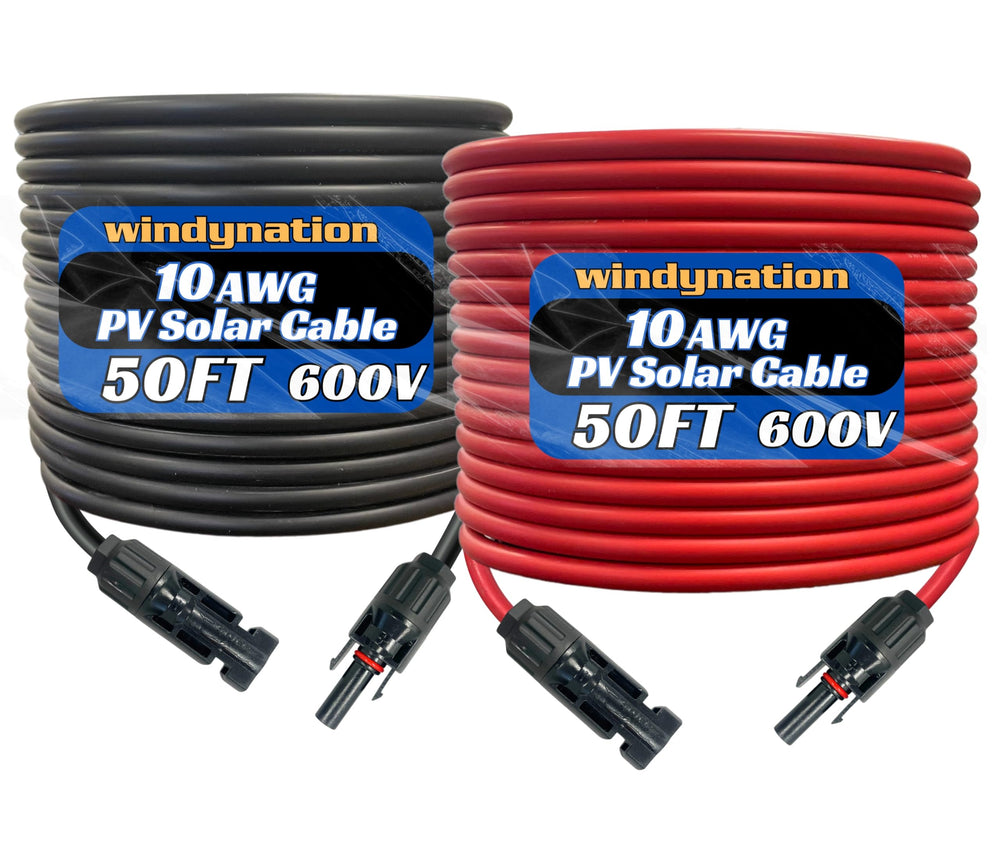WindyNation front packaging showing 50ft red and black extension pair for quick identification and easy setup