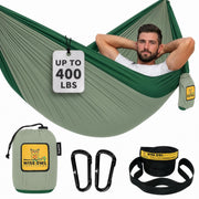Wise Owl Outfitters hammock packaged in bag shows compact portability