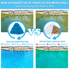 WLLEYAY filter balls placed in a sand filter tank, reducing clogging and work