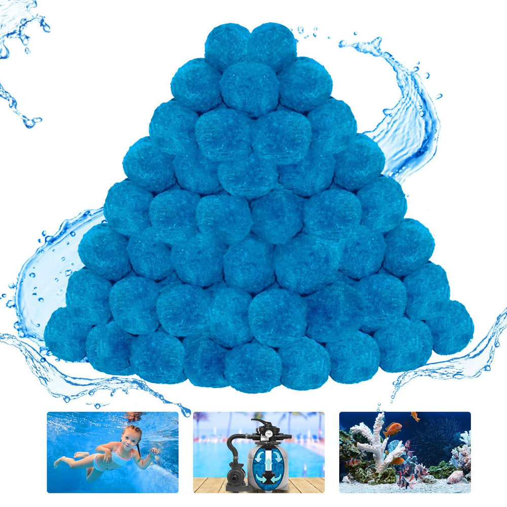 WLLEYAY front packaging showing 4 lbs filter balls, clear replacement benefit
