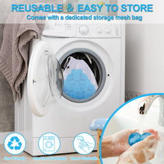 WLLEYAY filter balls in washing machine after cleaning, reusable and low-maintenance