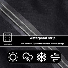 Wnanan detail of drawstring and click-close buckle securing cover against wind