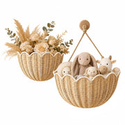 WNETONE front view of two baskets showing ready-to-hang convenience