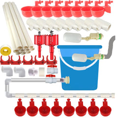 WODERIC front view of assembled automatic poultry water system shows compact layout and convenience