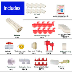 WODERIC PVC pipe lengths with tee fittings laid out to show complete kit components