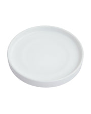 Woiida front view of matte white saucer showing stable base and clean finish