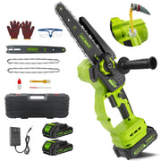 WORKIT mini chainsaw front view showing compact design and ready-to-use benefit