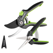 WORKPRO bypass and straight pruners front view showing complete set and durability benefits