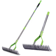 WORKPRO front view of rake head and full tool showing width and design benefit