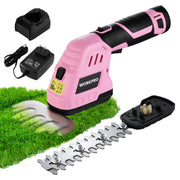 WORKPRO front view of pink ribbon trimmer showing compact design and portability