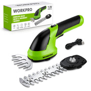 WORKPRO front view showing compact cordless trimmer, easy storage benefit
