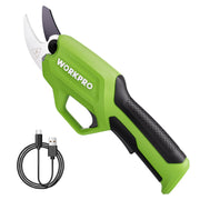 WORKPRO pruner front view shows compact cordless design and easy handling