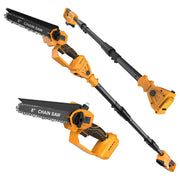 worksky front angle pole saw showing head and pole, highlights compact power