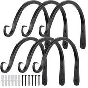 Worth front packaging showing six black wrought iron brackets and included hardware, durable set