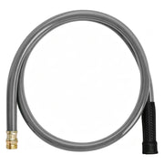Worth front view of gray 3/4" x 5 ft leader hose showing fittings and jacket, durable connection