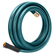 Worth front view of 10ft green garden hose showing compact design and portability
